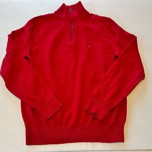 Tommy Hilfiger Men's Vibrant Red Zip-Up Sweater